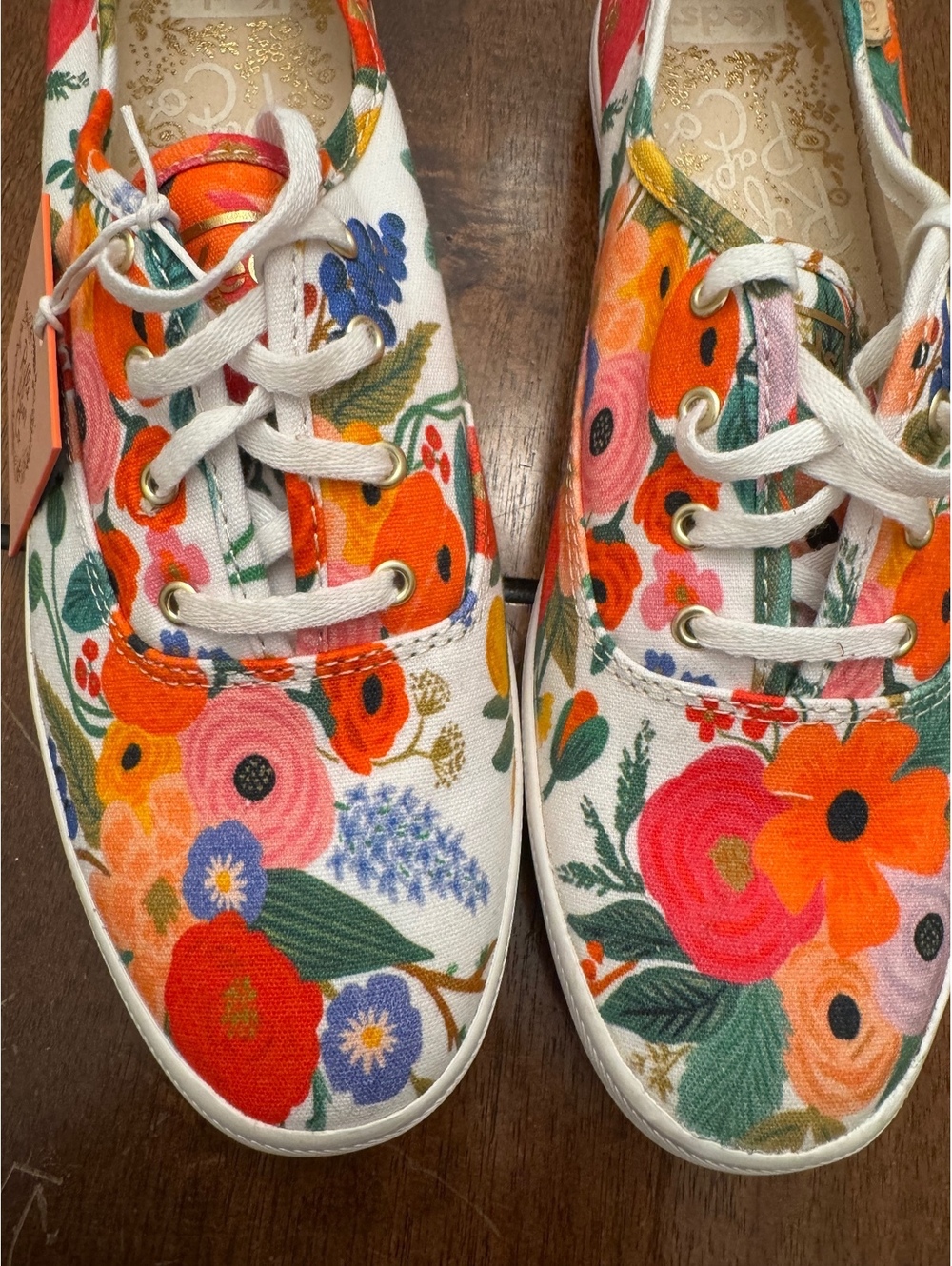 NWT Keds x Rifle Paper Co. Floral Canvas Lace-Up Sneakers Women's Size 10 - Picture 6 of 8
